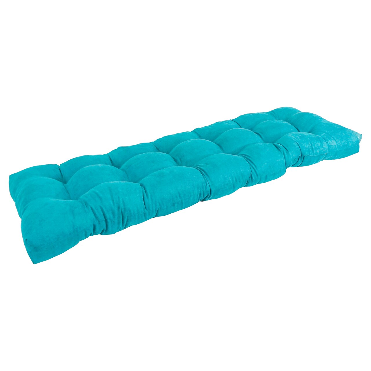 55-inch by 19-inch Tufted Solid Microsuede Bench Cushion Blue-Color